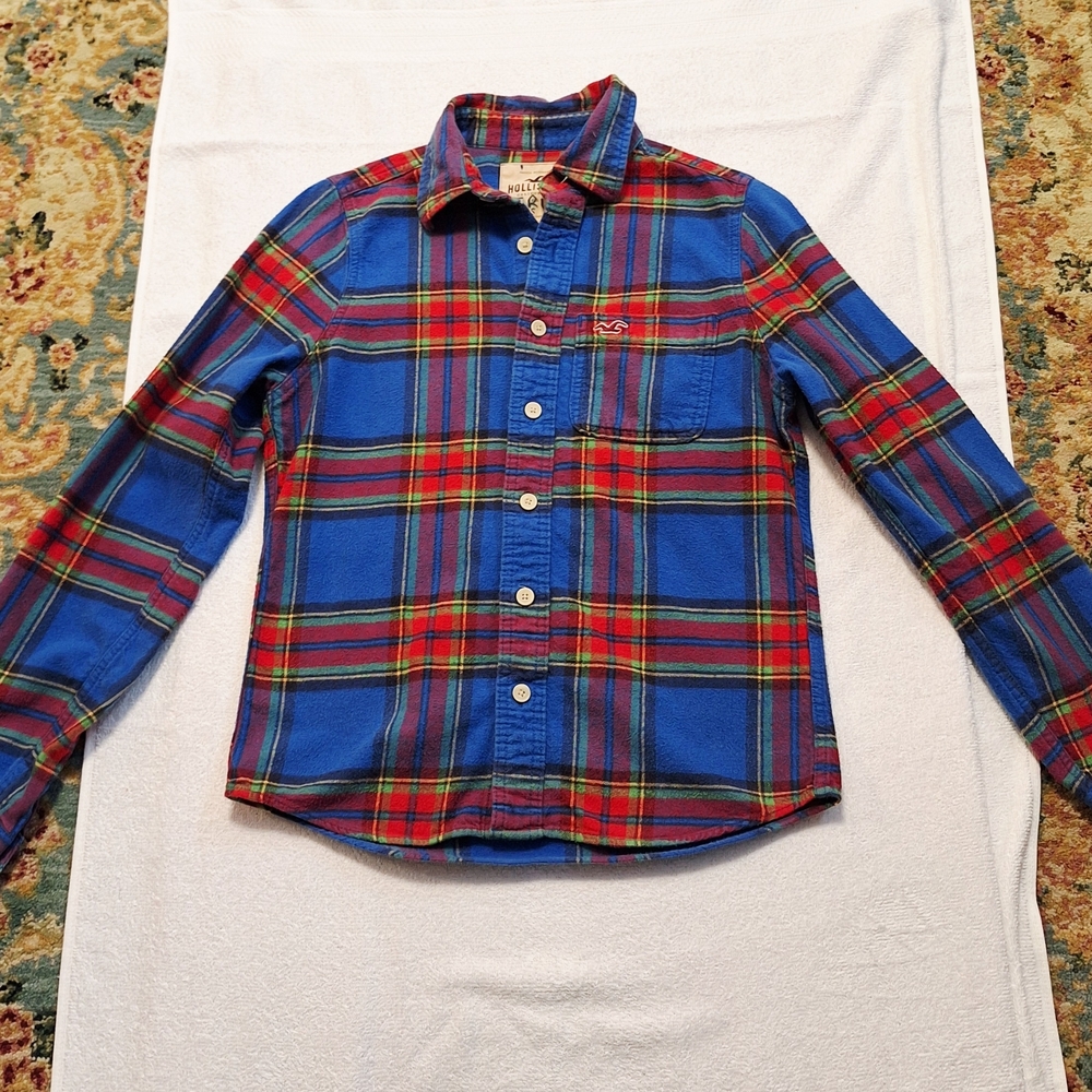Vibrant Plaid Flannel Men's Button Down Shirt
